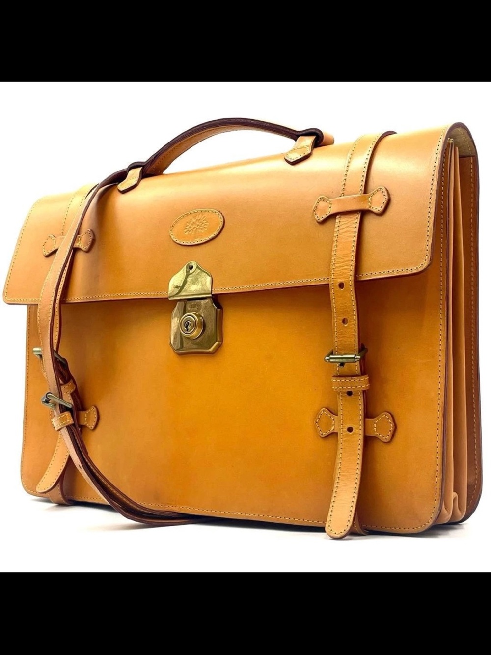 Mulberry Men's Leather Satchel in Warm Tan